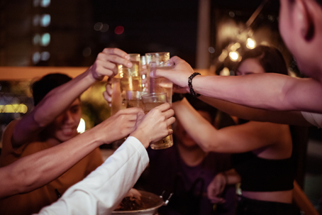 student drinking